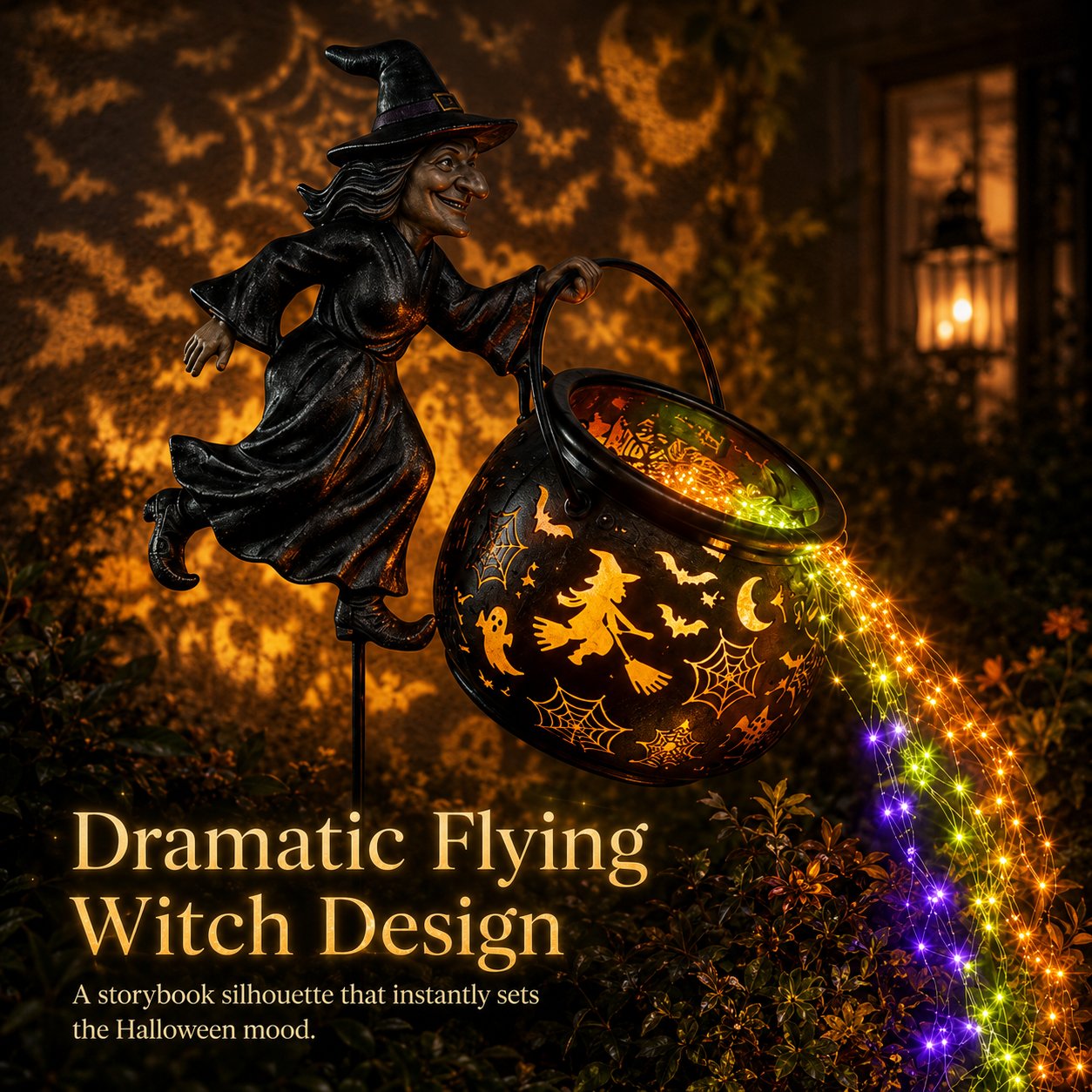 🌟2026 NEW HOT SALE 49% OFF🎃 Halloween Witch Cauldron Cascading Garden Light 🔮