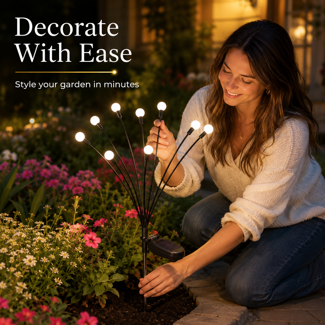 Solar Firefly Lights: Outdoor, Waterproof, for Gardens, Courtyards, and Balconies