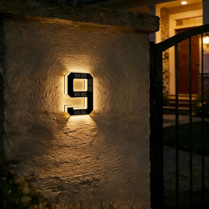 💡 Modern Solar Backlit Illuminated House Numbers | Wireless Dusk-to-Dawn Address Plaque 🏡