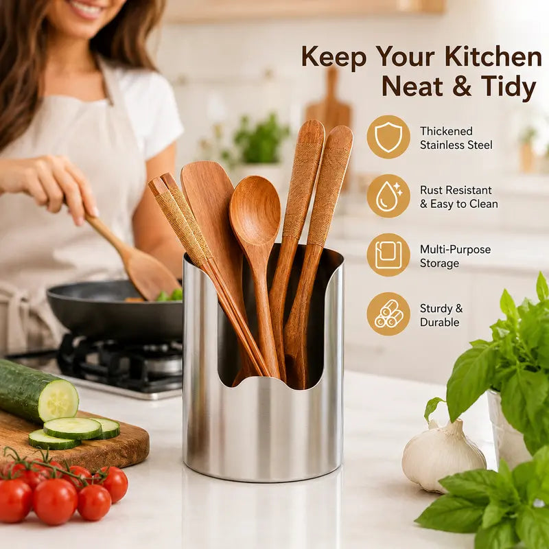 🍳 Stainless Steel Cutlery and Pot Lid Organizer