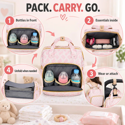 🎒 Diaper Bag Backpack with Changing Mat & Insulated Pockets 🍼
