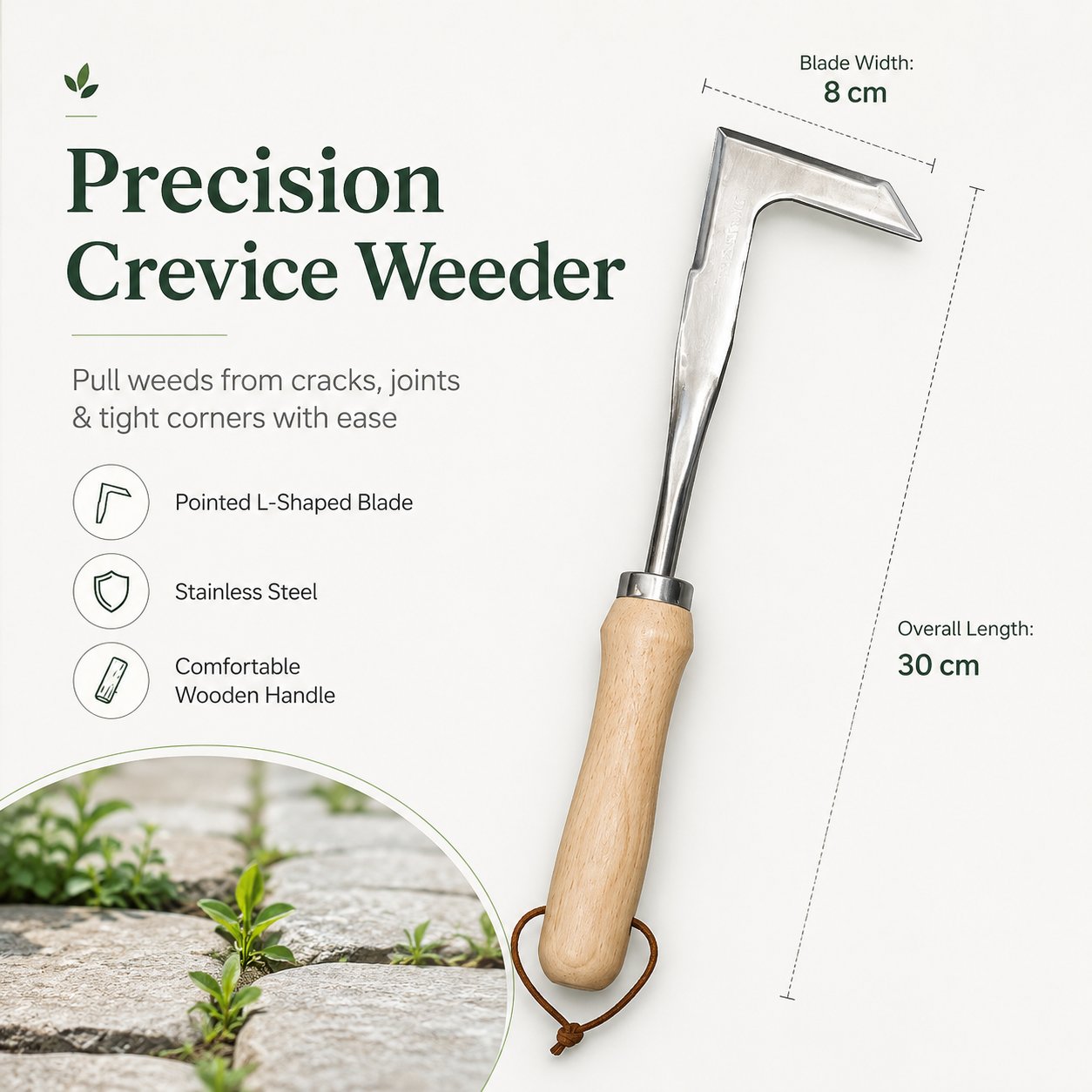 🌱 Crack Weed Remover Tool | Deep Root Puller 🚀 Stainless Steel Garden Weeder
