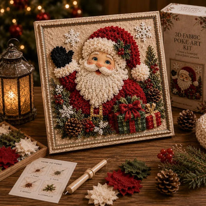 🎄3D Christmas Fabric Poke Art Kit – DIY Holiday Craft for Adults & Beginners