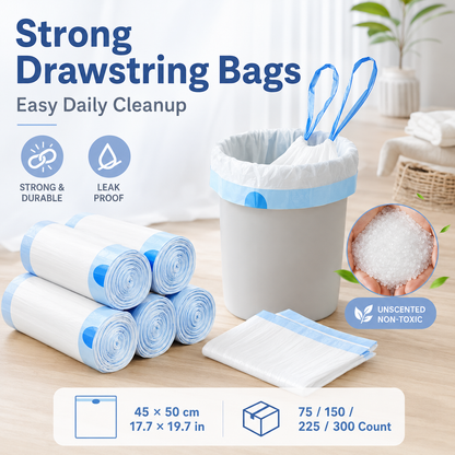 🏡 Heavy-Duty 4-Gallon Drawstring Trash Bags