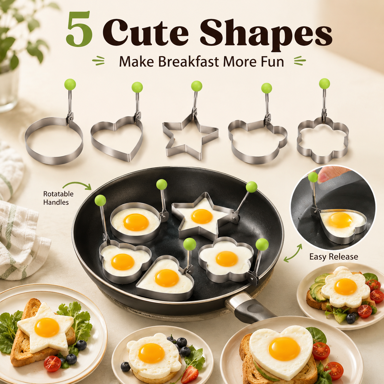 🍳 Cute Egg Molds – Fun Eggs & Pancakes for Kids 🥞✨