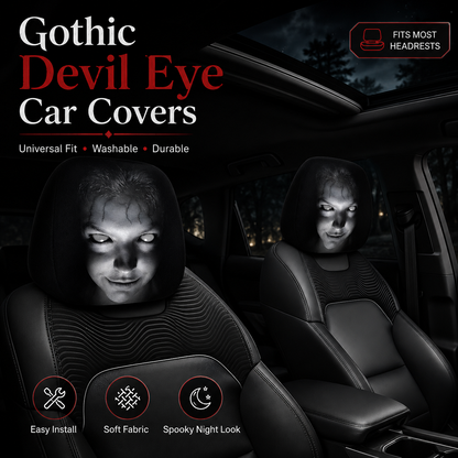 😈 2 Pcs Gothic Devil Eye Car Covers: Washable & Universal Fit 🚗