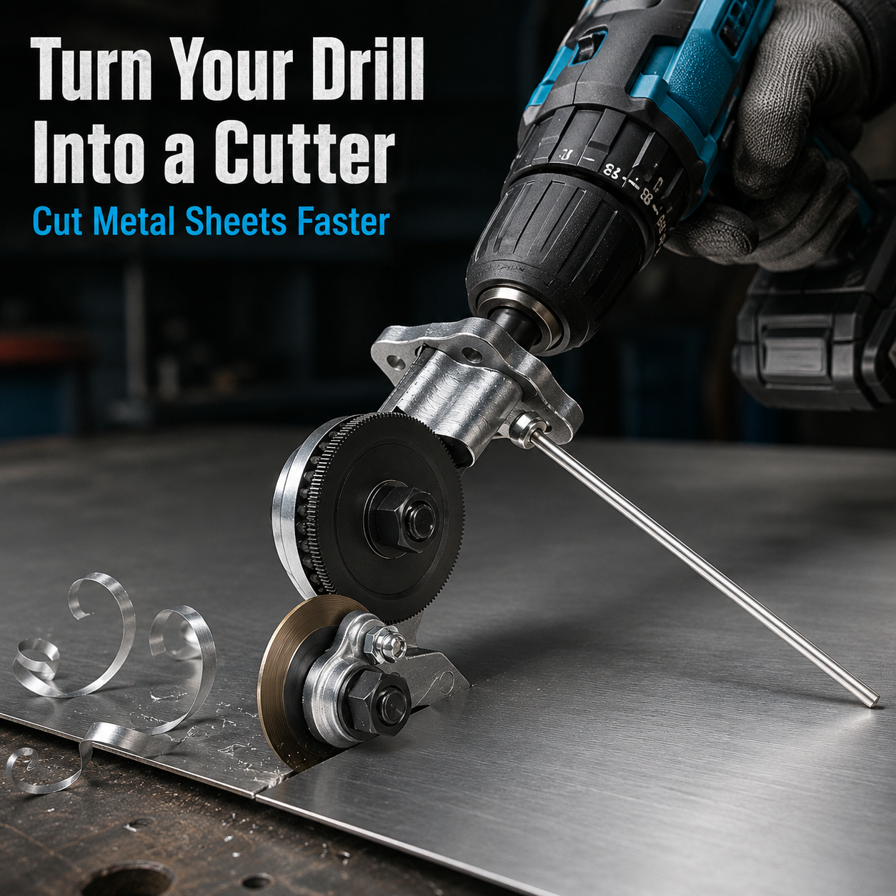 ⚡ High-Speed Drill Metal Cutter Attachment – Cut Sheet Metal Faster & Easier