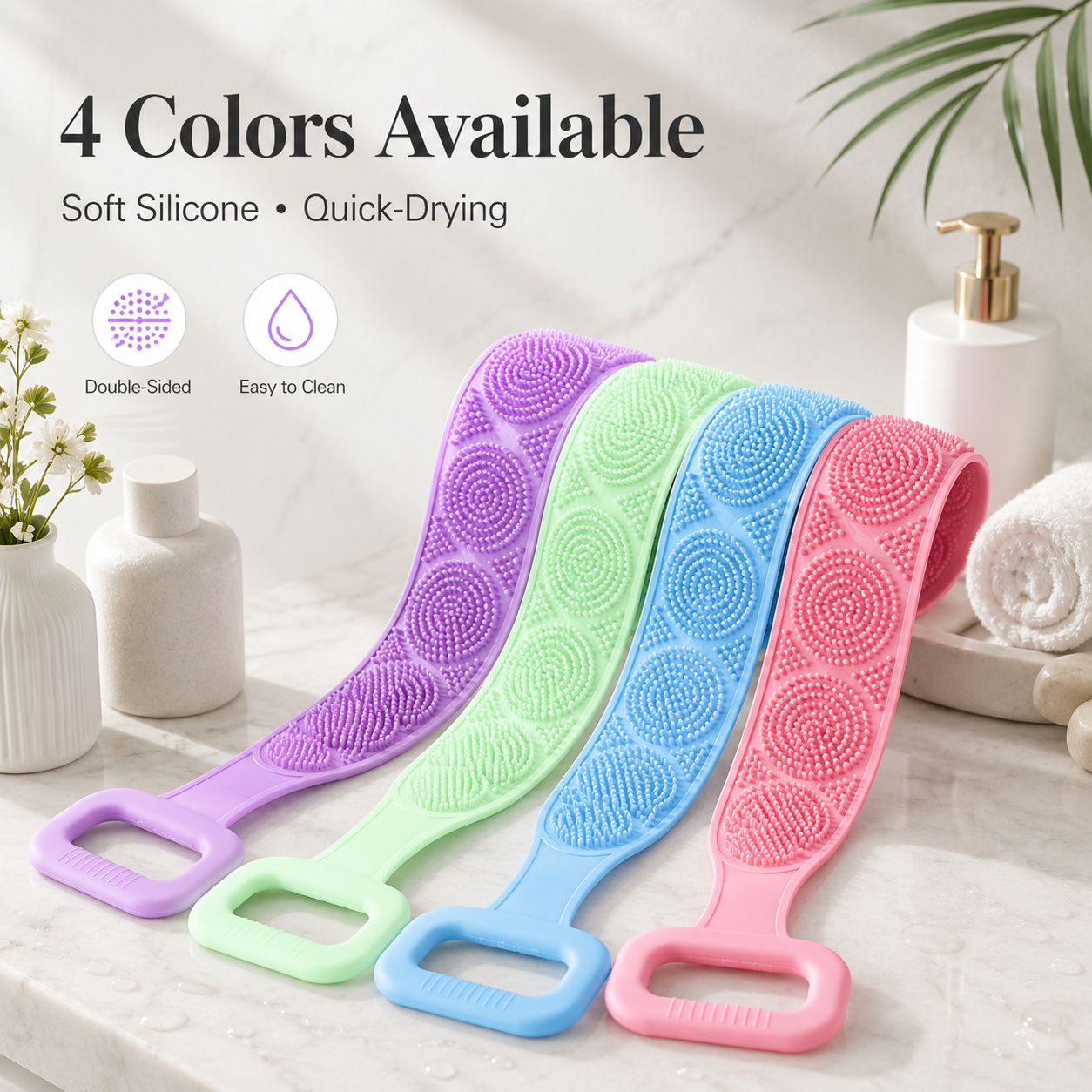 🧼 Silicone Back Scrubber - Double-Sided Deep Exfoliating ✨
