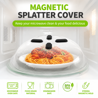 🧲 Magnetic Microwave Splatter Cover Lid
