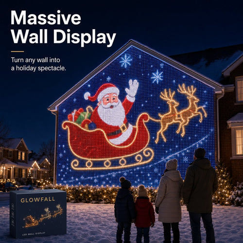 🏡 Architectural Dynamic Mesh Christmas Wall Light – Outdoor Animated Facade Display ✨