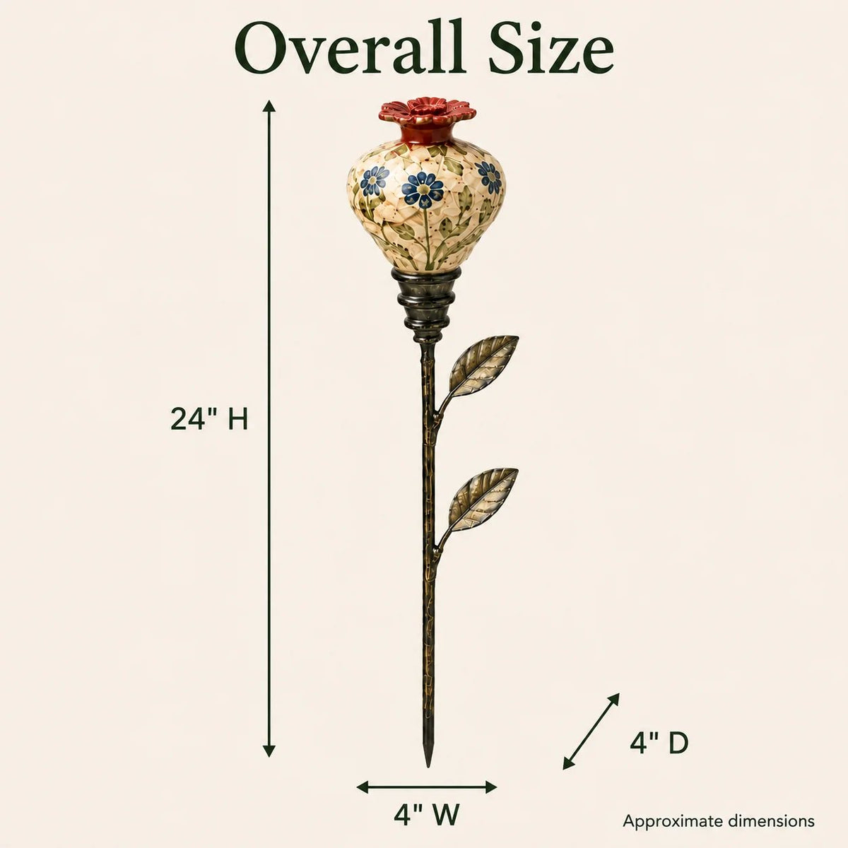 🌺 Ceramic Hummingbird Feeder Garden Stake for Outdoor Décor