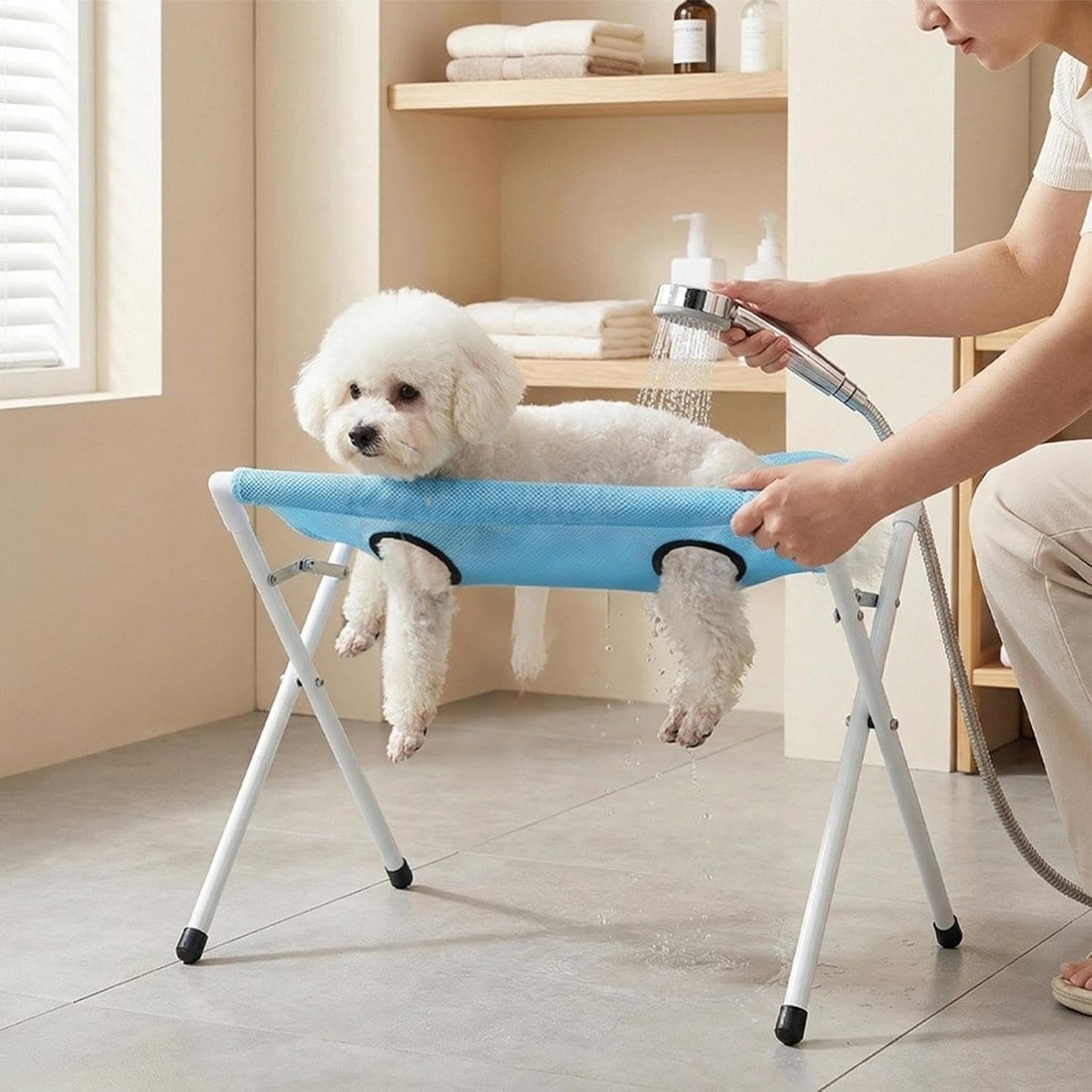 🐾 Pet Grooming Hammock Table – Home Nail Trimming & Care Station
