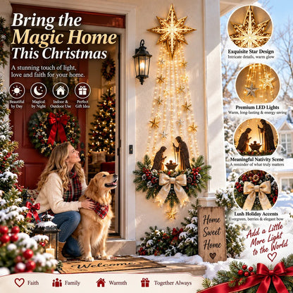 🔥Buy 2 Get 20% OFF🔥✝️ Bethlehem Star of Faith™ – Lighted Nativity Wall Decor✝️✝️