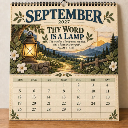 📖 2027 Psalms of Comfort & Strength Wall Calendar – 12-Month Scripture Art ✝️
