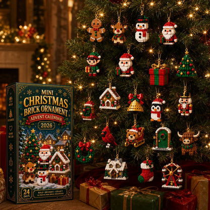 🎄🧱 Build & Hang Christmas Countdown – 24 Mini Holiday Brick Ornaments