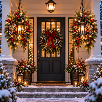 🎄 Light Up the Welcome | Pre-Lit Christmas Porch Lanterns
