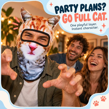 🐱 3D Cat Balaclava – Lightweight Cat Ear Ski Mask & Costume 🎭