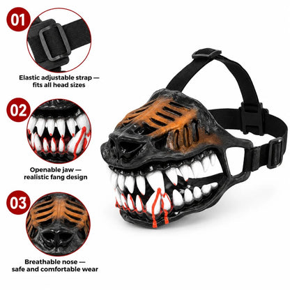🐺 Halloween Monster Dog Costume Muzzle – Scary Latex Pet Party Accessory