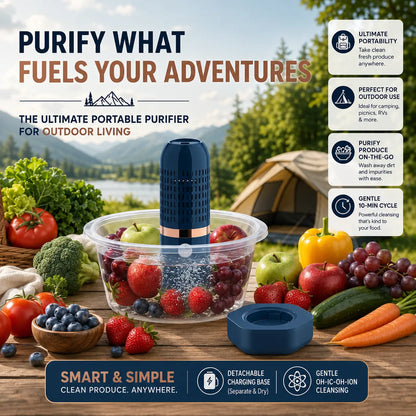 🥦 Portable Electrolysis Produce Cleaner – 10-Min Fruit & Veggie Wash