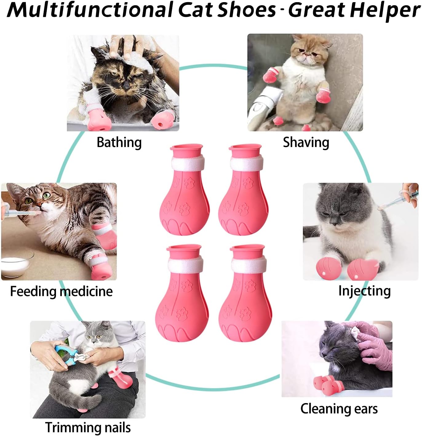 Pet Shoes: Scratch-Resistant, Bathing, Medication, and Injection-Safe Silicone Cat Paw Covers (Durable)