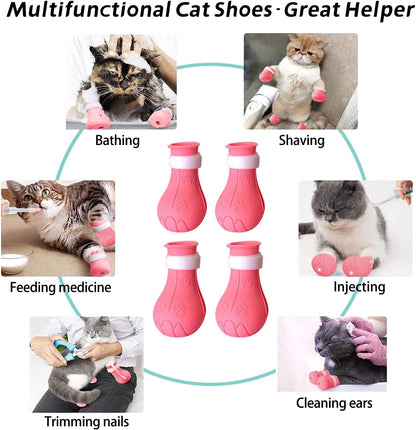 Pet Shoes: Scratch-Resistant, Bathing, Medication, and Injection-Safe Silicone Cat Paw Covers (Durable)
