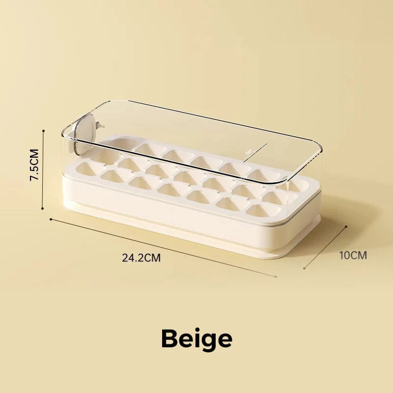 🧊 21-Cube Press-Type Ice Cube Tray With Lid – Easy Fill, Covered Freezer Storage