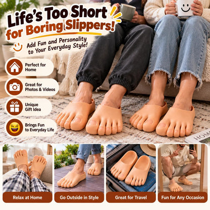 😂 50% OFF Realistic Giant Toe Slippers – The Funniest Gift Ever!