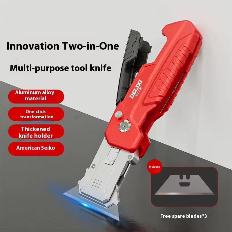 2026 New 2-in-1 Folding Box Cutter with Blade Storage