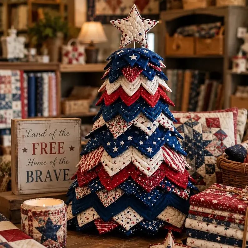 🔥LAST DAY 50% OFF - 🎄 Layered Fabric Tree Quilt Kit for DIY Seasonal Decor 🧵