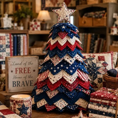 🔥LAST DAY 50% OFF - 🎄 Layered Fabric Tree Quilt Kit for DIY Seasonal Decor 🧵
