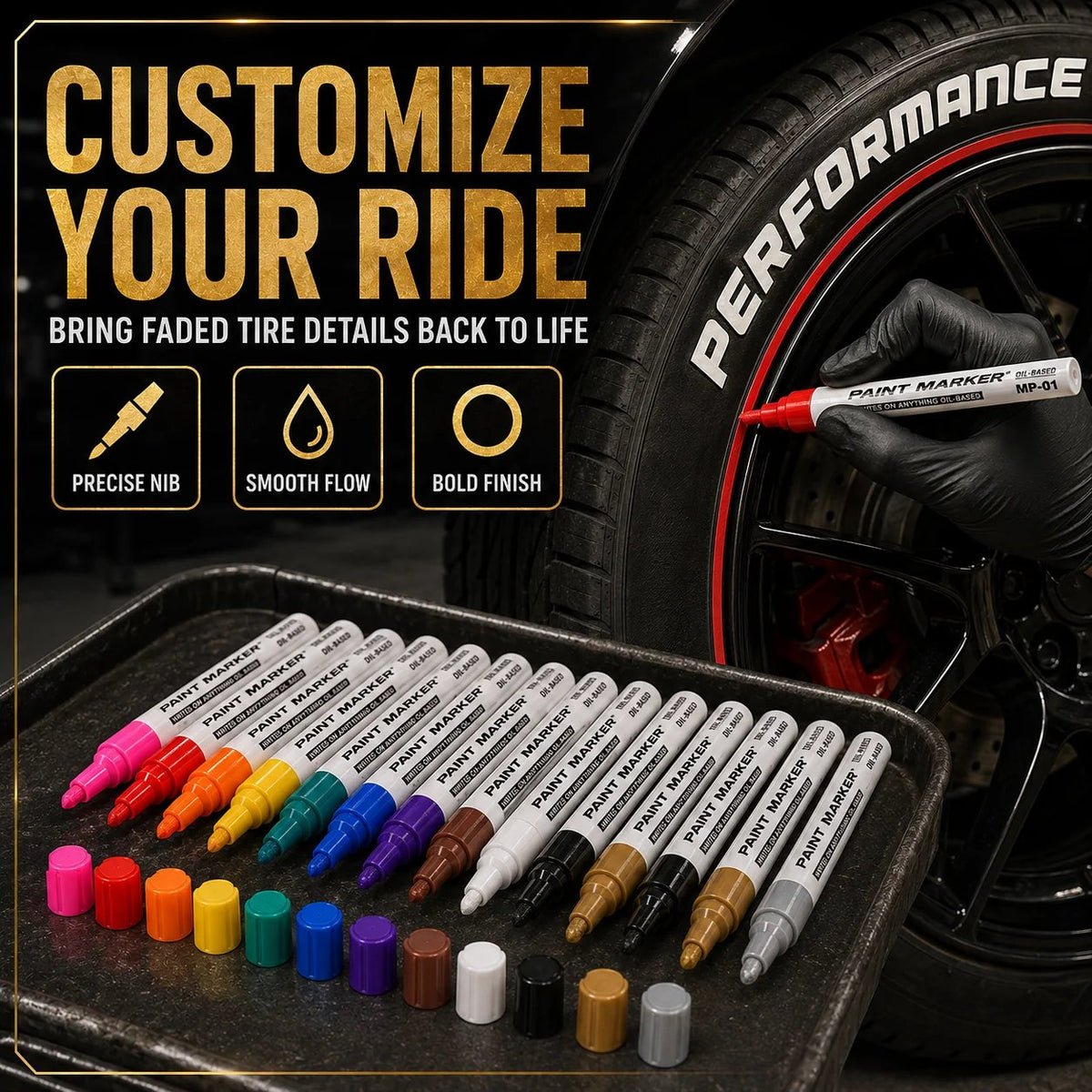 Oil‑Based Waterproof Tire Paint Marker