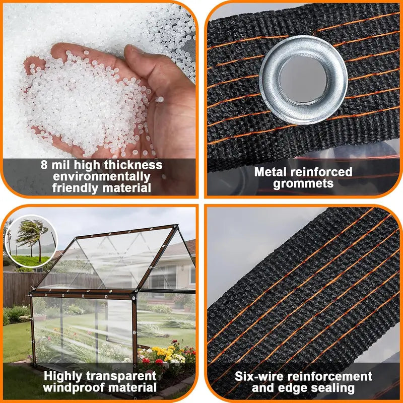 🌧️ 50% OFF Clear Waterproof Tarp – Heavy Duty Outdoor Weather Protection Cover