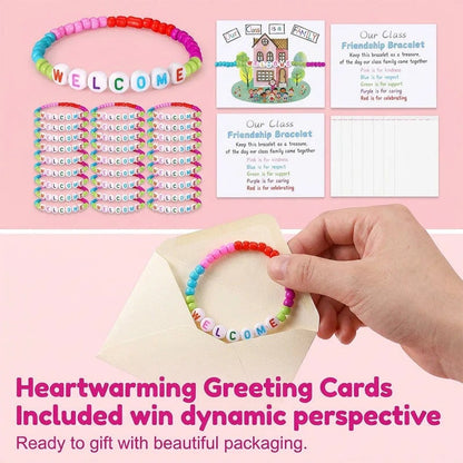 🏆Limited Time Sale 49% OFF✨🌈Pack of 25 Welcome BeadBracelets - StrengthenClassroom Friendship & SpreadWarm Kindness!