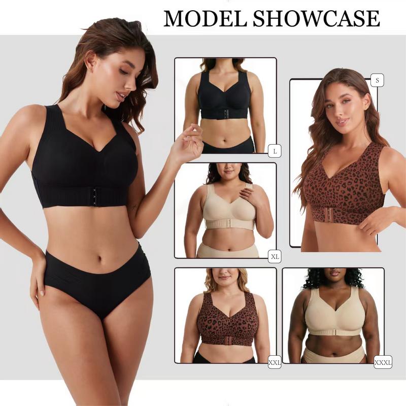 ✨Cross Back Front Closure Bra – Wireless Comfort & Posture Support