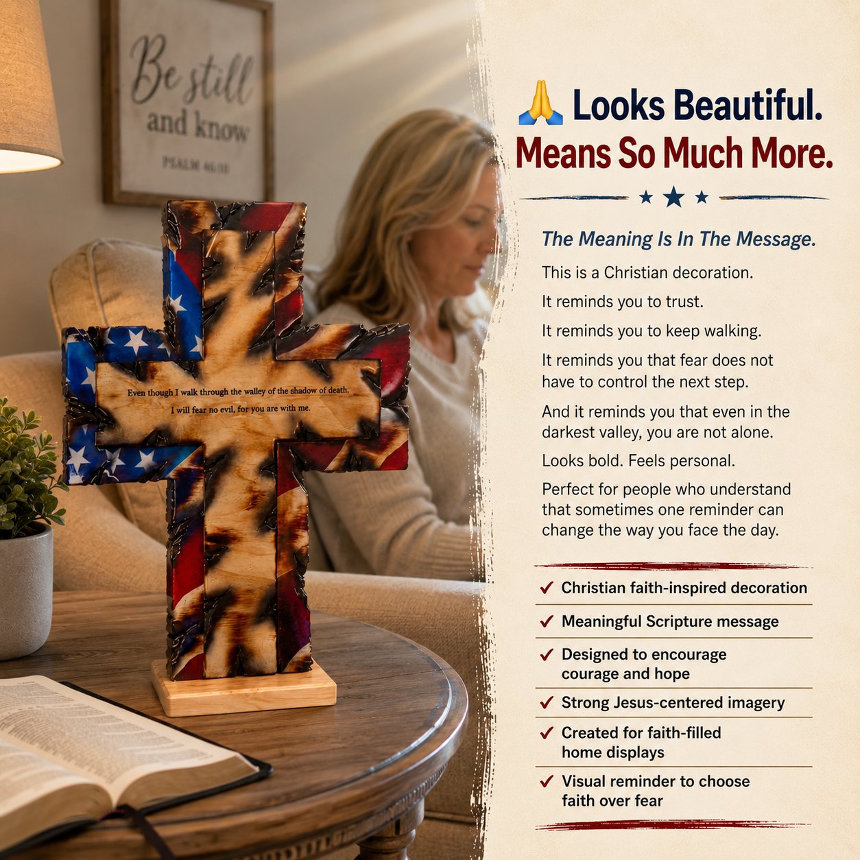 🇺🇸 Faith Over Fear American Cross-Buy 2 Get Free Shipping