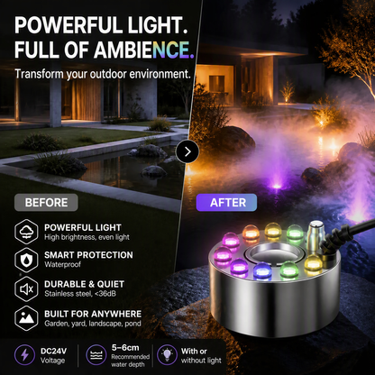 🎃 12 LED Ultrasonic Mist Maker Fogger for Halloween Décor ✨