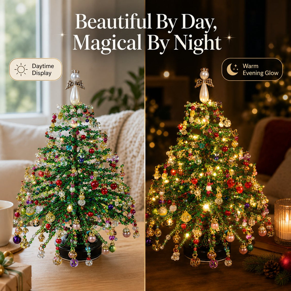 🎄 DIY Beaded Christmas Tree Kit – Handmade Holiday Craft