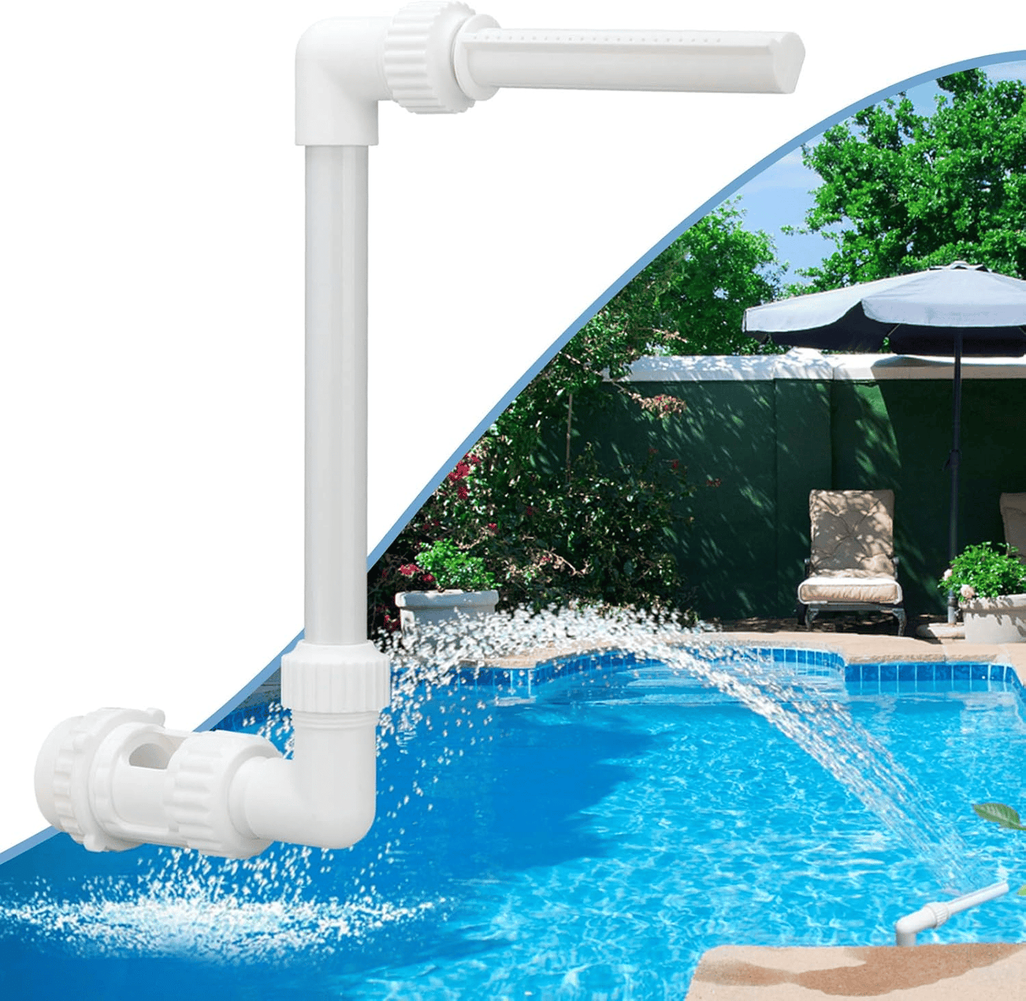 Pool Fountain Waterfall Sprayer – Easy Install Pool Water Feature