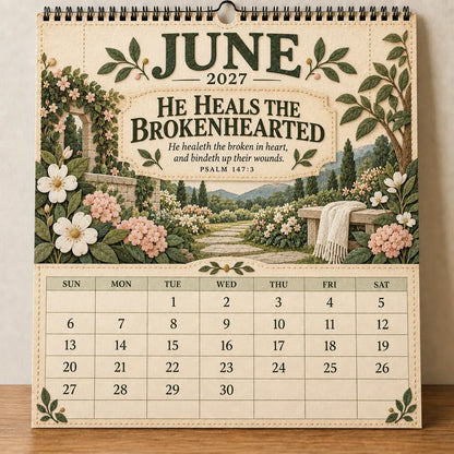 📖 2027 Psalms of Comfort & Strength Wall Calendar – 12-Month Scripture Art ✝️