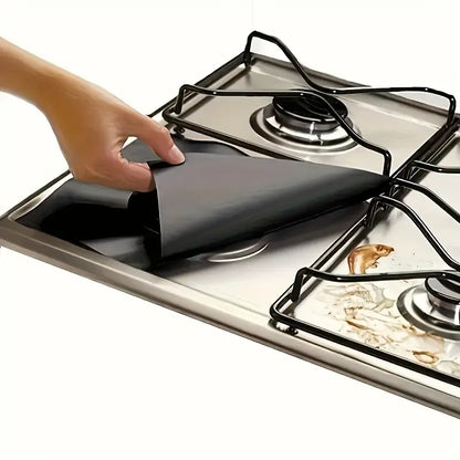 🍳 4-Pack Reusable Non-Stick Gas Stove Burner Liners