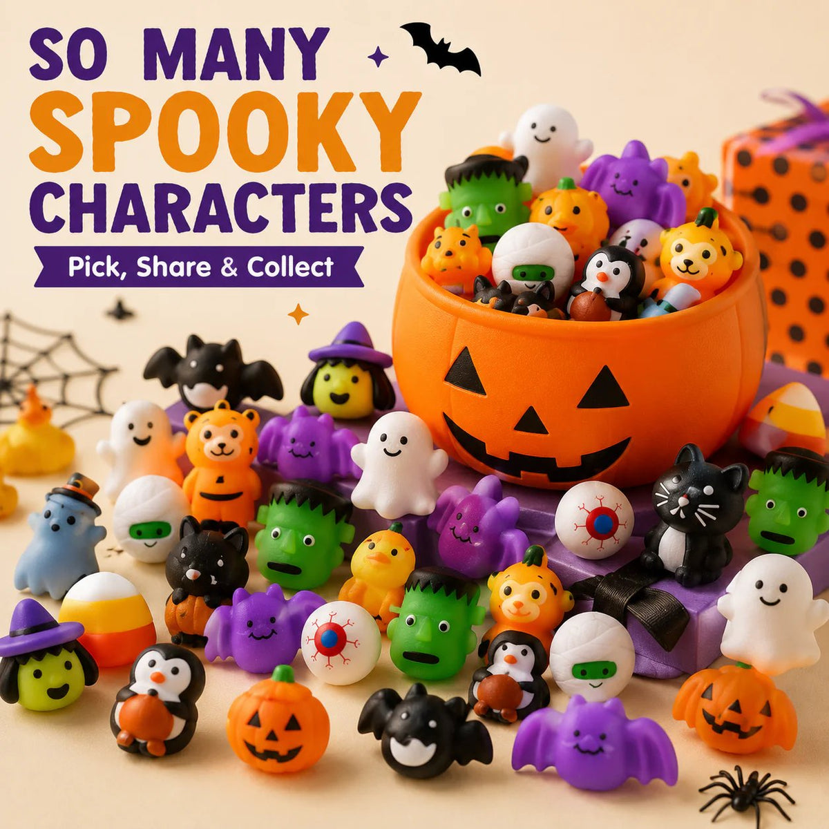 🔥Last Day 50% OFF ！🎃 Halloween Mochi Squishy Toys – Cute Party Favors & Goodie Bag Fillers 👻