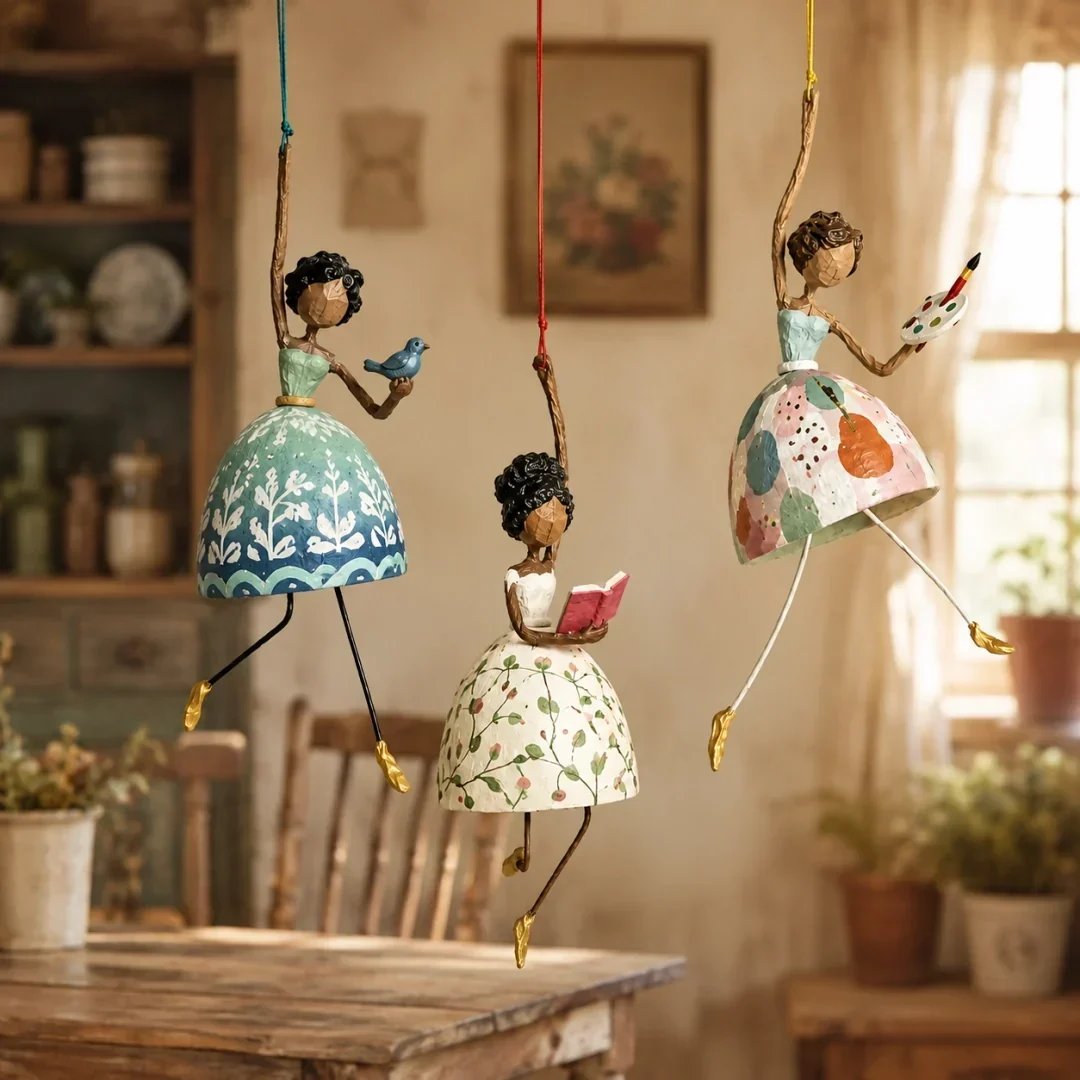 💃 Whimsical Dancing Lady Hanging Ornament – Charming Floral Home Decor 🌸