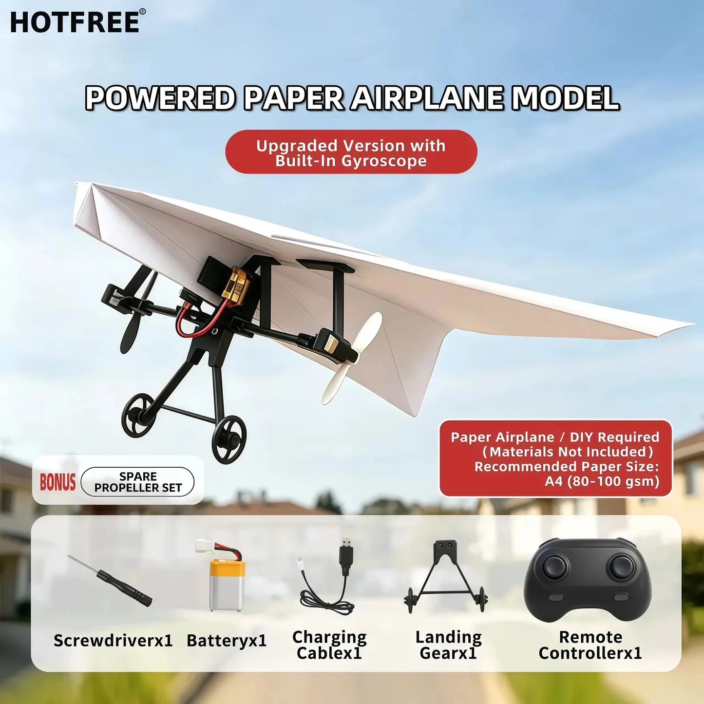 ✈️ RC Paper Airplane Power Kit – Remote Control STEM Flying Toy 🚀