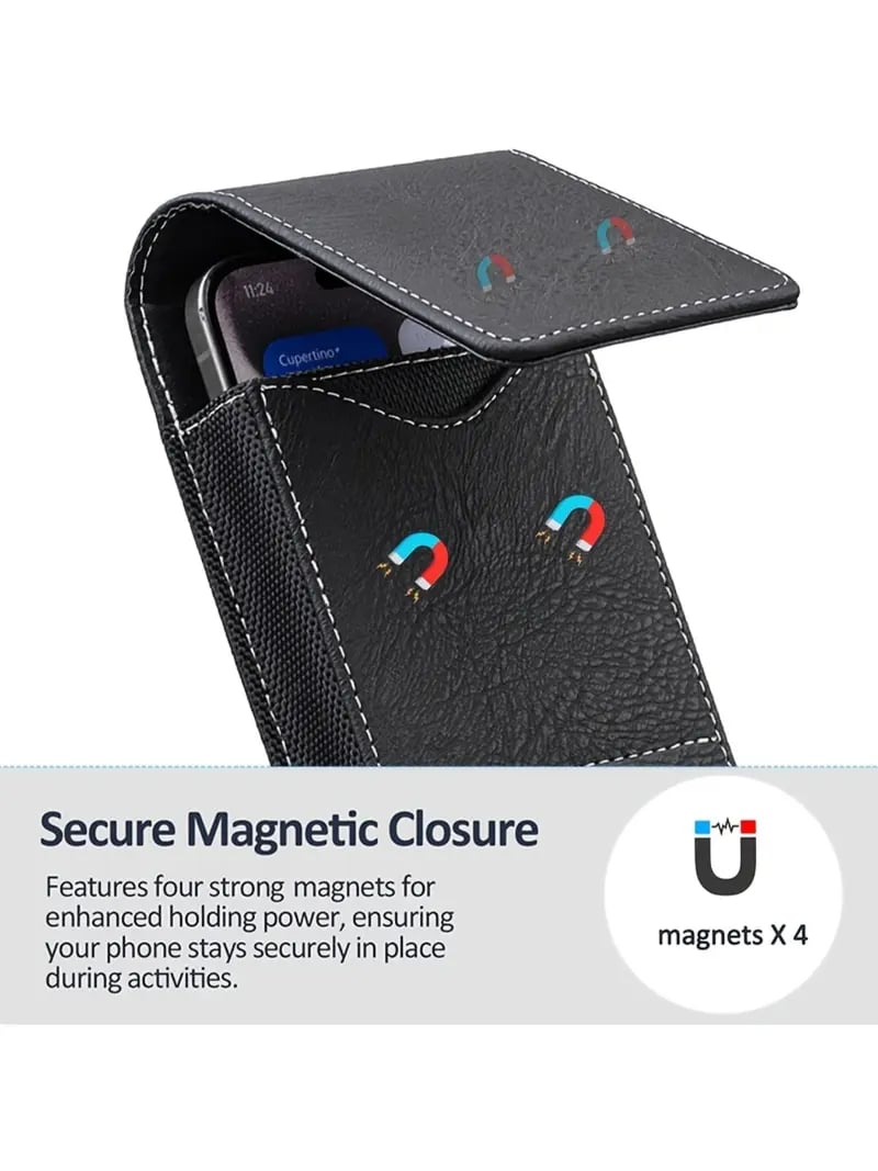 🏆 Last Day Special Price ! 🔥Waist Belt Cell Phone Pouch 📱 Multi-Pocket Leather Holster with Card Holder