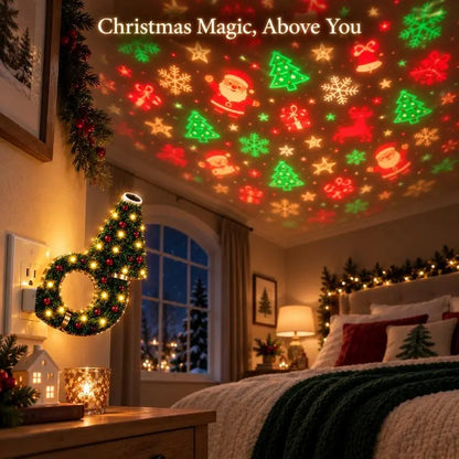 🎄 50% OFF Christmas Projector Night Light ✨ USB Holiday Wall Projector