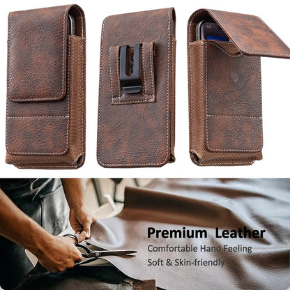 🏆 Last Day Special Price ! 🔥Waist Belt Cell Phone Pouch 📱 Multi-Pocket Leather Holster with Card Holder