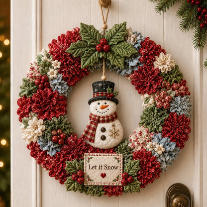 🏆Limited Time Sale 49% OFF🎄 DIY 3D Christmas Fabric Poke-Art Wreath Kit – Holiday Door Decor ✨