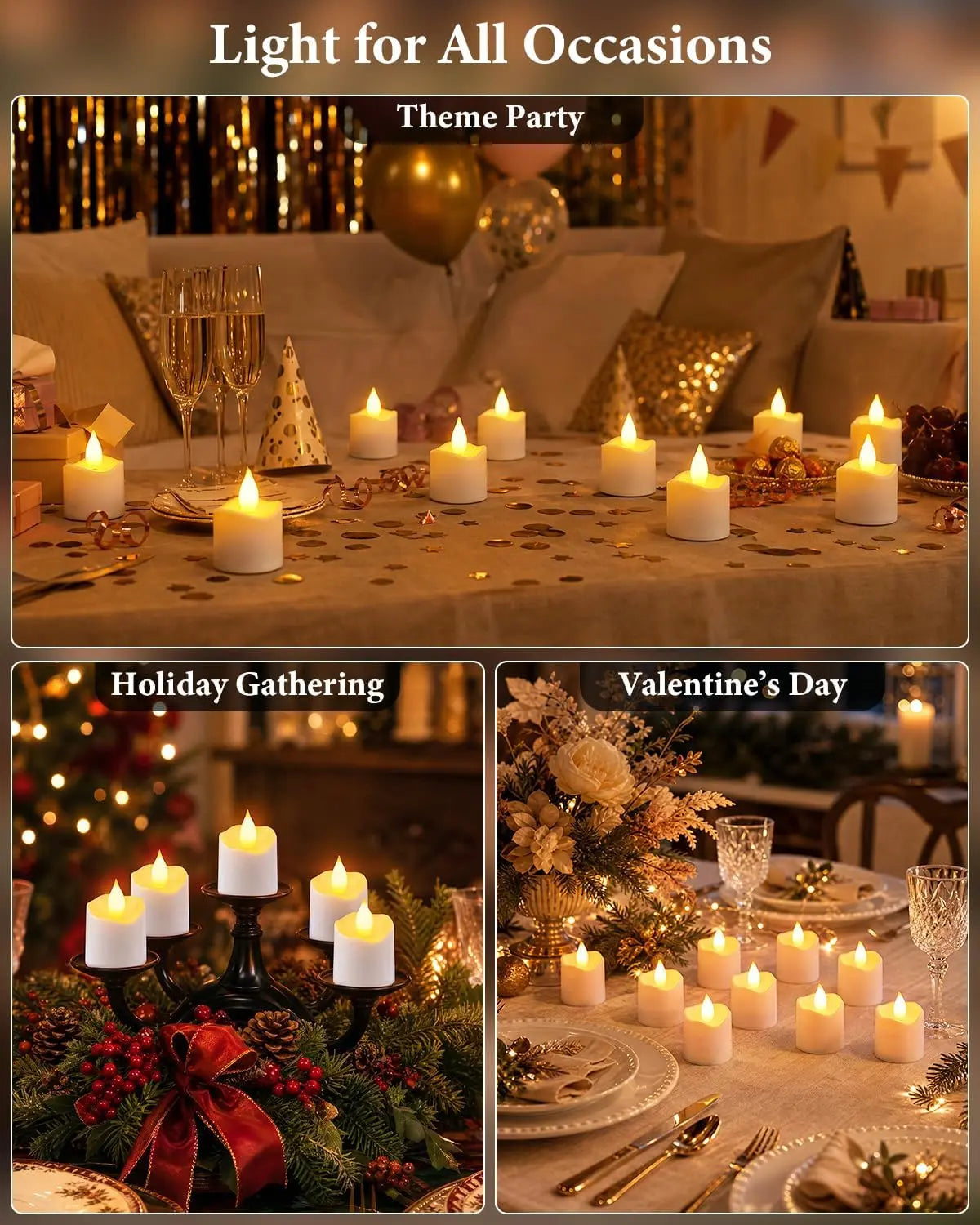 🕯️ Rechargeable Flameless LED Candle Set – Multi-Station Dock & Remote Control ✨