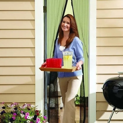 🧲 Magnetic Mosquito Screen Door – Hands-Free Auto-Close Mesh Curtain 🌿