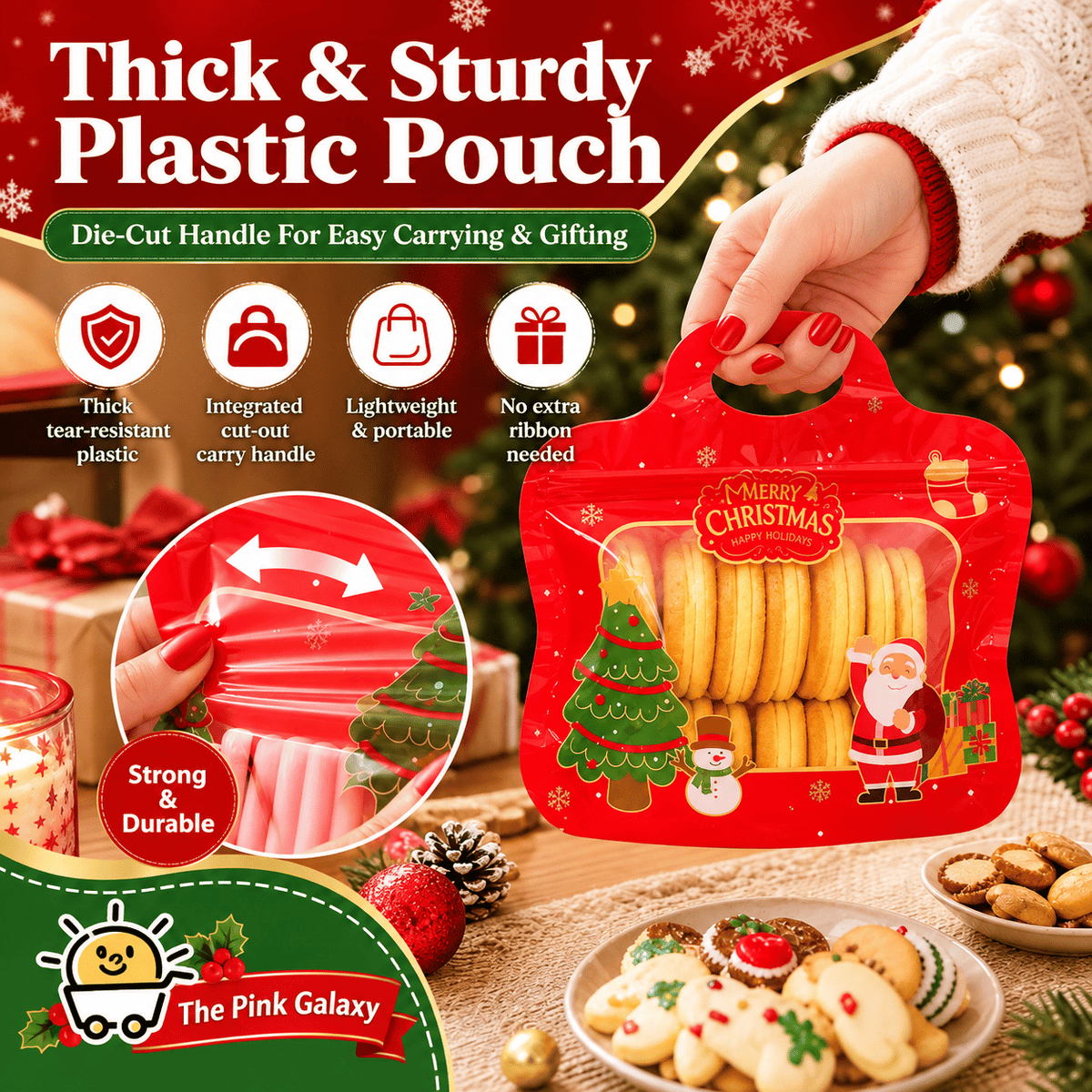 💖LAST DAY SALE 50% OFF!!🎁🎄 Christmas Self-Seal Treat Bags – Santa & Snowman Gift Bags 🎅